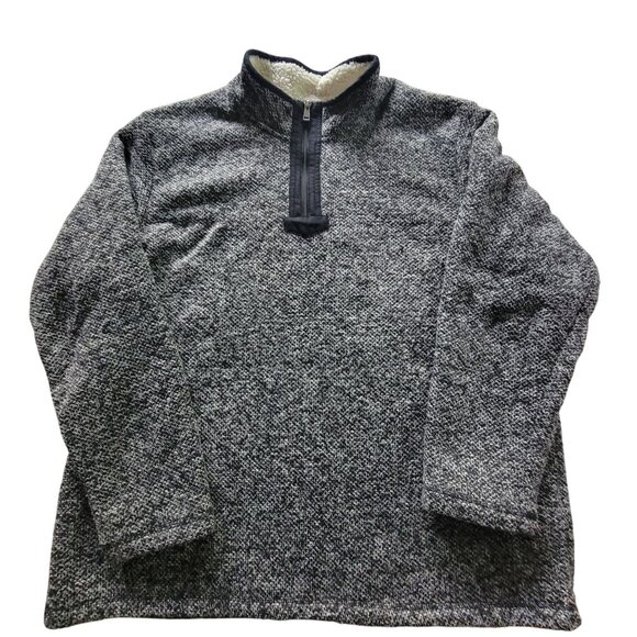 Orvis Mens XXL Black White Pullover Fleece Quarter Zip Sweater - Picture 1 of 15